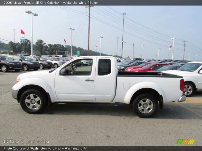 Avalanche White / Beige 2008 Nissan Frontier SE King Cab 4x4