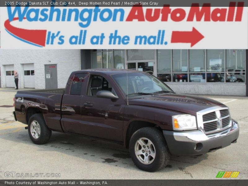 Deep Molten Red Pearl / Medium Slate Gray 2005 Dodge Dakota SLT Club Cab 4x4
