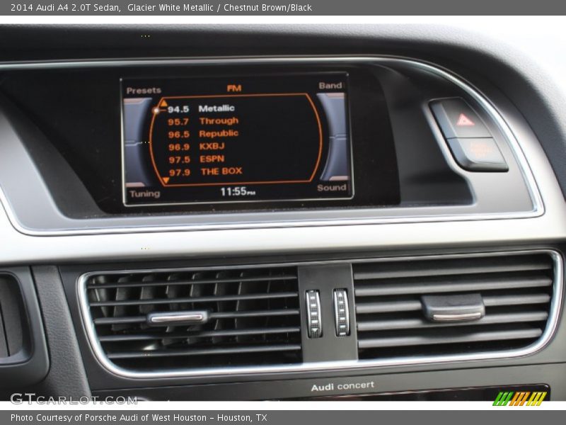 Glacier White Metallic / Chestnut Brown/Black 2014 Audi A4 2.0T Sedan