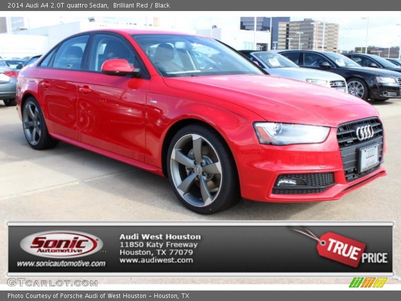 Brilliant Red / Black 2014 Audi A4 2.0T quattro Sedan