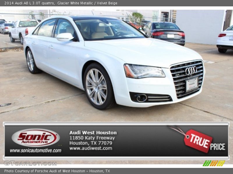 Glacier White Metallic / Velvet Beige 2014 Audi A8 L 3.0T quattro