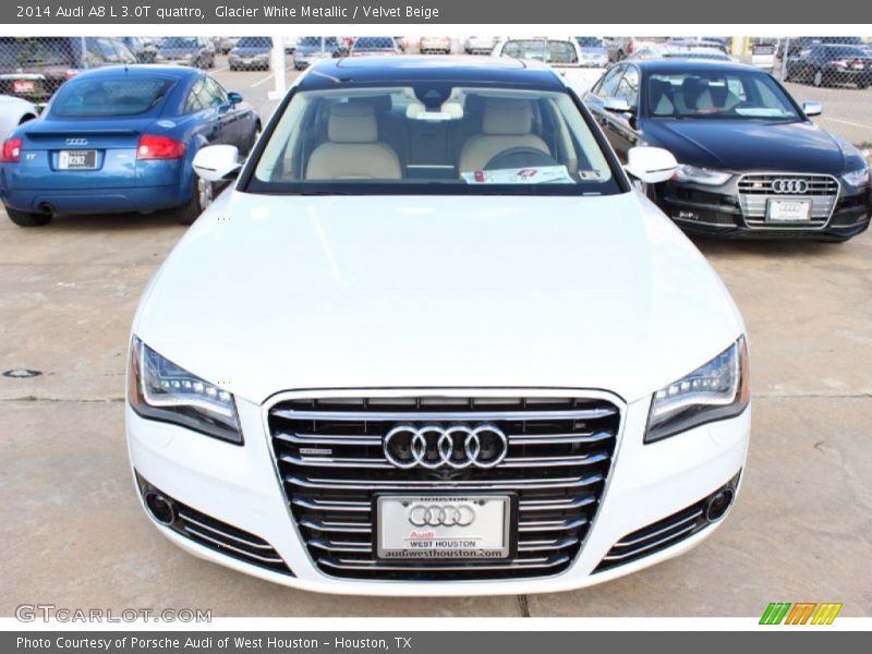 Glacier White Metallic / Velvet Beige 2014 Audi A8 L 3.0T quattro