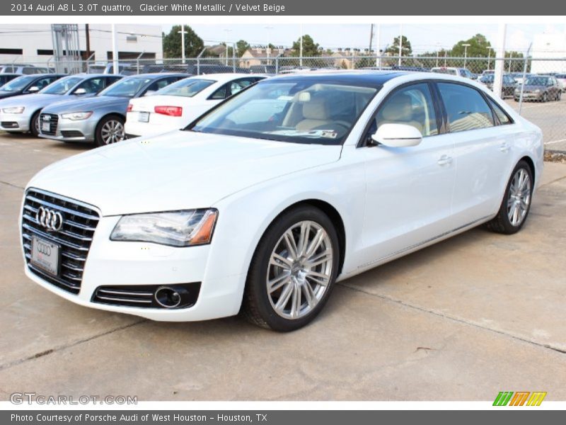 Glacier White Metallic / Velvet Beige 2014 Audi A8 L 3.0T quattro