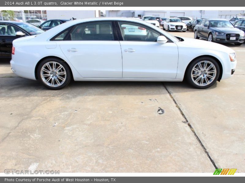 Glacier White Metallic / Velvet Beige 2014 Audi A8 L 3.0T quattro
