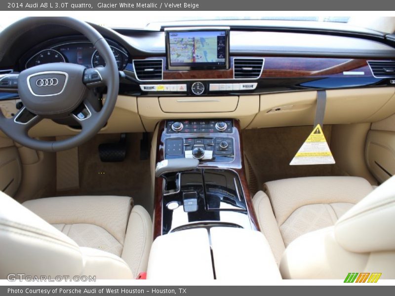 Glacier White Metallic / Velvet Beige 2014 Audi A8 L 3.0T quattro