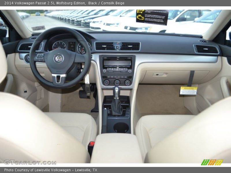 Black / Cornsilk Beige 2014 Volkswagen Passat 2.5L Wolfsburg Edition