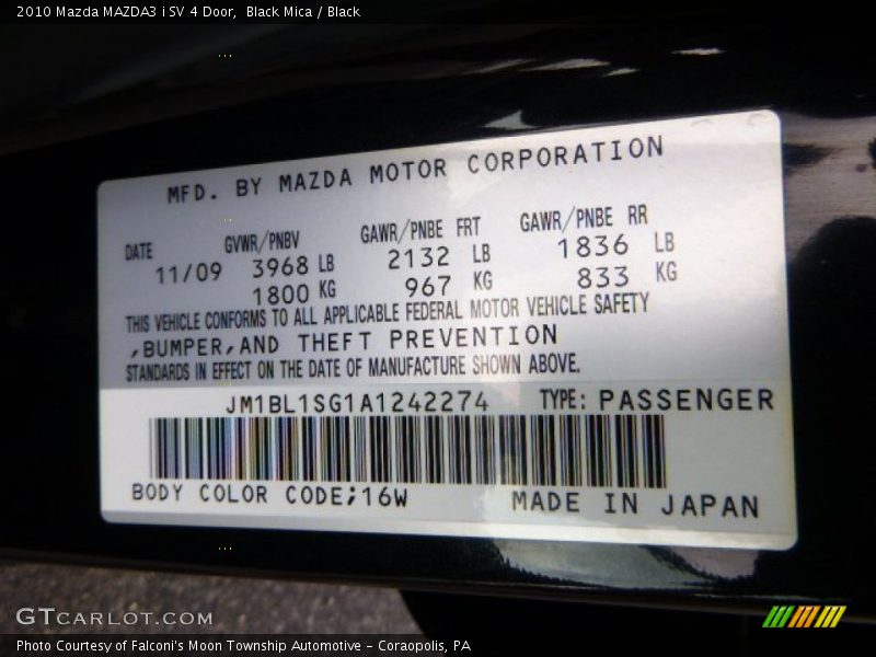 Black Mica / Black 2010 Mazda MAZDA3 i SV 4 Door