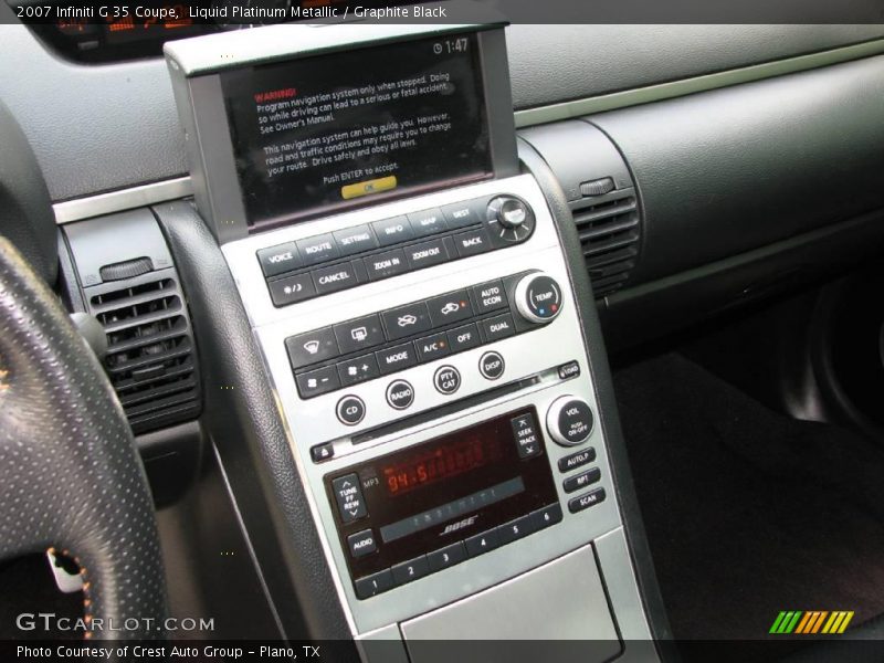 Liquid Platinum Metallic / Graphite Black 2007 Infiniti G 35 Coupe