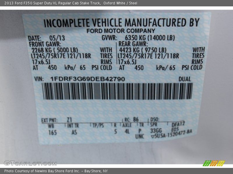 Oxford White / Steel 2013 Ford F350 Super Duty XL Regular Cab Stake Truck