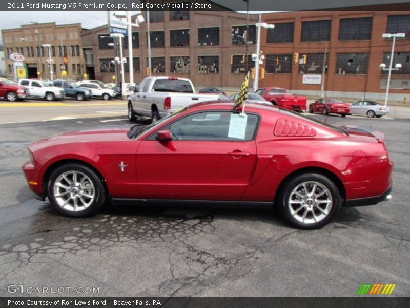 Red Candy Metallic / Stone 2011 Ford Mustang V6 Premium Coupe