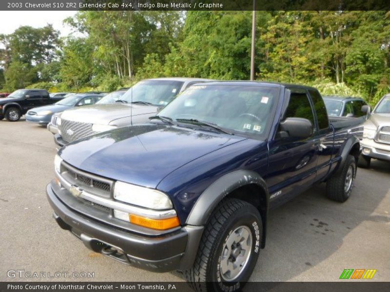 Indigo Blue Metallic / Graphite 2003 Chevrolet S10 ZR2 Extended Cab 4x4