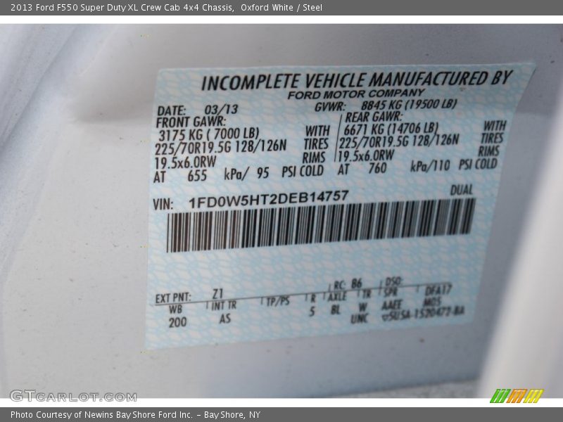 Oxford White / Steel 2013 Ford F550 Super Duty XL Crew Cab 4x4 Chassis