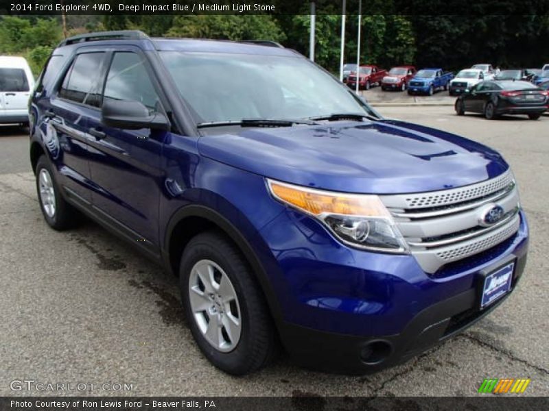 Deep Impact Blue / Medium Light Stone 2014 Ford Explorer 4WD