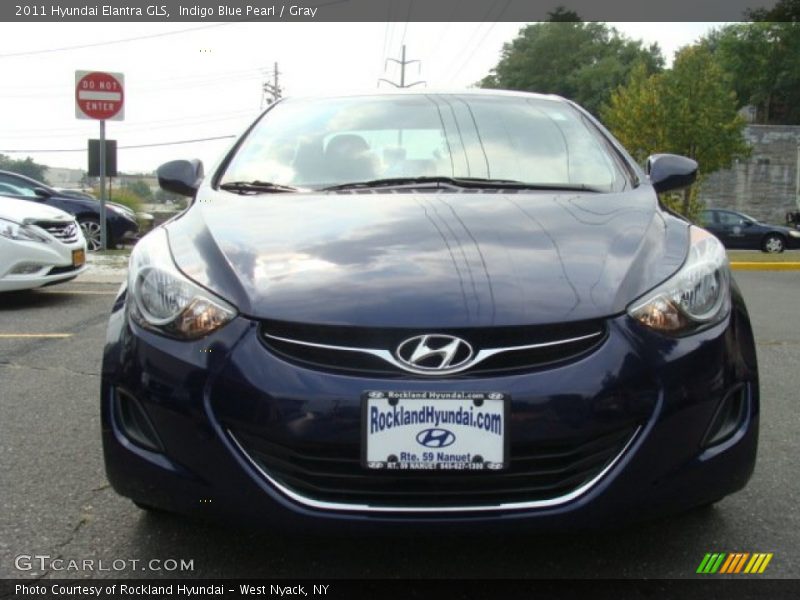 Indigo Blue Pearl / Gray 2011 Hyundai Elantra GLS