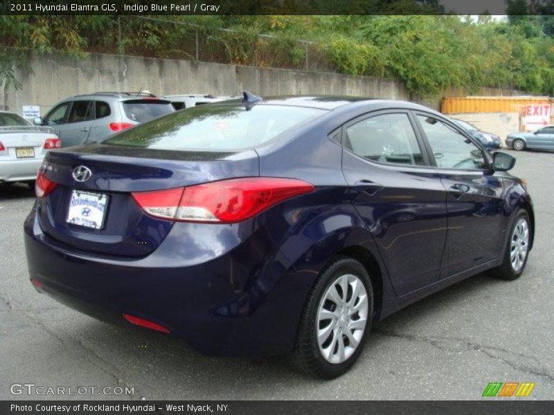 Indigo Blue Pearl / Gray 2011 Hyundai Elantra GLS