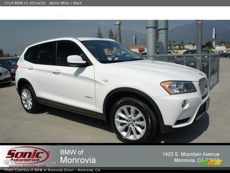 Alpine White / Black 2014 BMW X3 xDrive28i