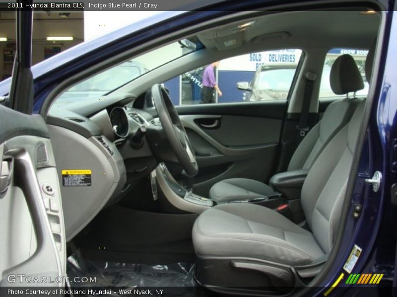 Indigo Blue Pearl / Gray 2011 Hyundai Elantra GLS