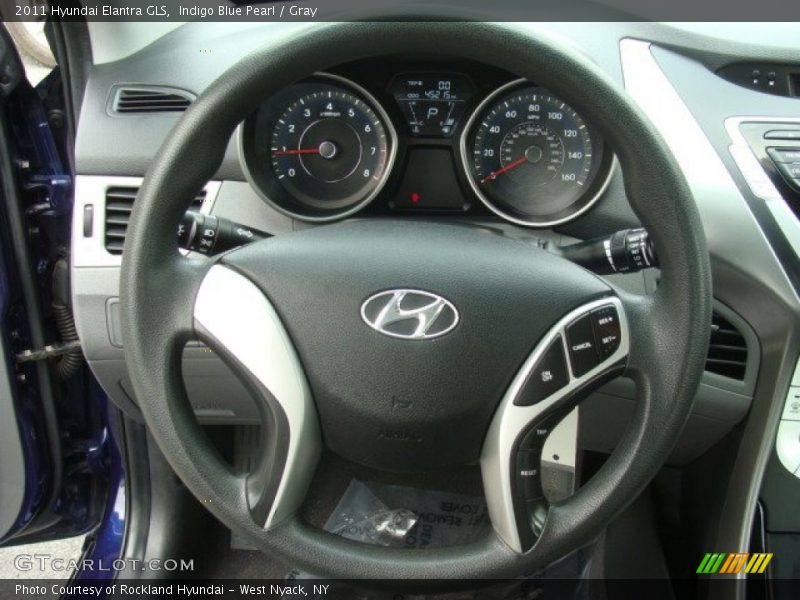 Indigo Blue Pearl / Gray 2011 Hyundai Elantra GLS