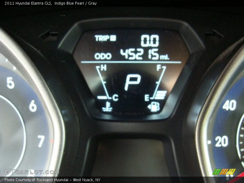 Indigo Blue Pearl / Gray 2011 Hyundai Elantra GLS