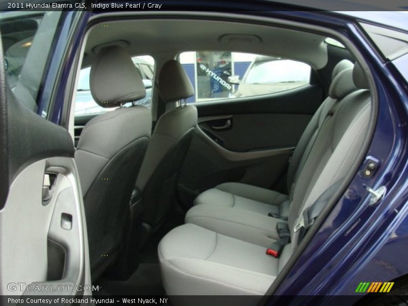 Indigo Blue Pearl / Gray 2011 Hyundai Elantra GLS