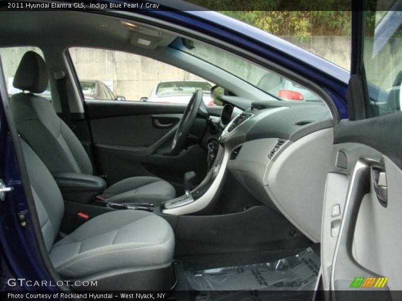 Indigo Blue Pearl / Gray 2011 Hyundai Elantra GLS