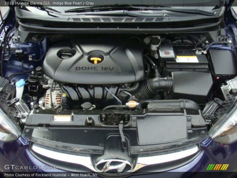 Indigo Blue Pearl / Gray 2011 Hyundai Elantra GLS