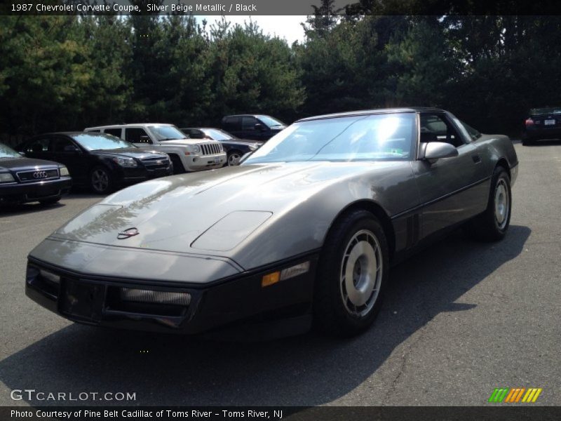 Silver Beige Metallic / Black 1987 Chevrolet Corvette Coupe