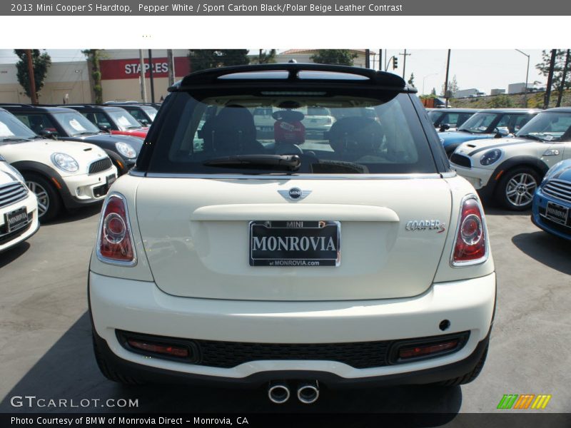 Pepper White / Sport Carbon Black/Polar Beige Leather Contrast 2013 Mini Cooper S Hardtop