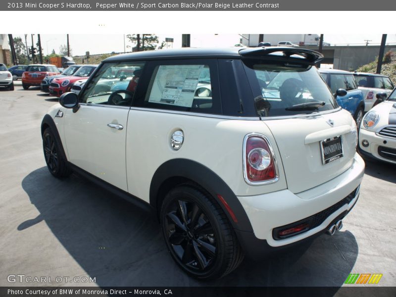 Pepper White / Sport Carbon Black/Polar Beige Leather Contrast 2013 Mini Cooper S Hardtop