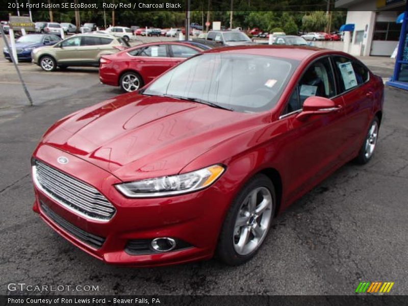 Ruby Red / Charcoal Black 2014 Ford Fusion SE EcoBoost
