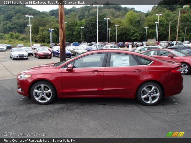 Ruby Red / Charcoal Black 2014 Ford Fusion SE EcoBoost