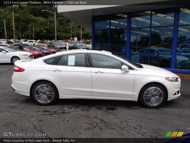 White Platinum / Charcoal Black 2014 Ford Fusion Titanium