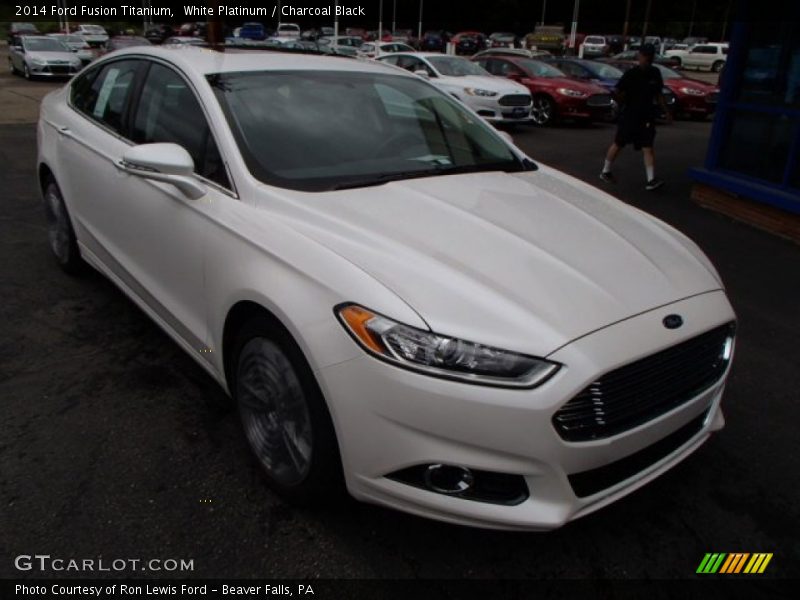 White Platinum / Charcoal Black 2014 Ford Fusion Titanium