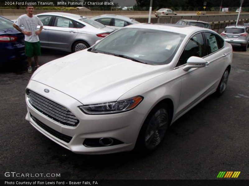 White Platinum / Charcoal Black 2014 Ford Fusion Titanium