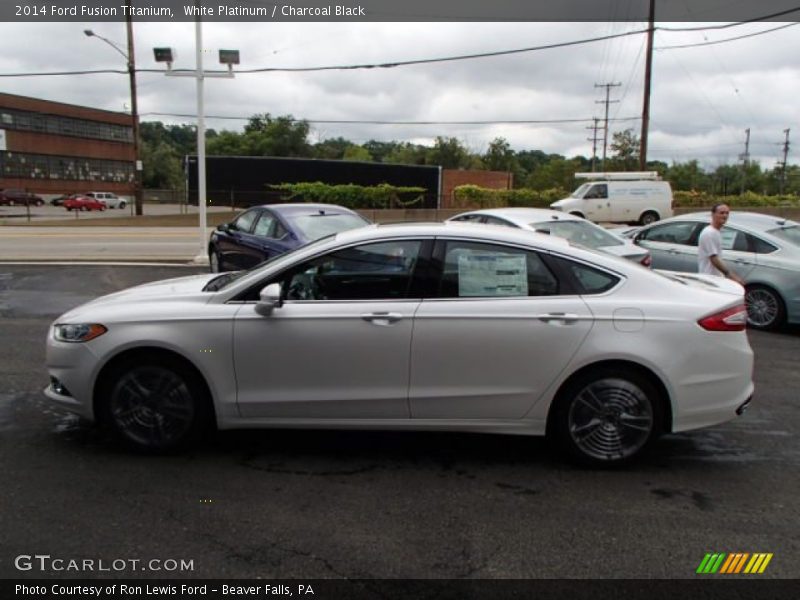 White Platinum / Charcoal Black 2014 Ford Fusion Titanium