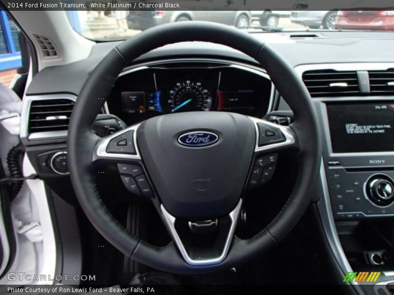White Platinum / Charcoal Black 2014 Ford Fusion Titanium