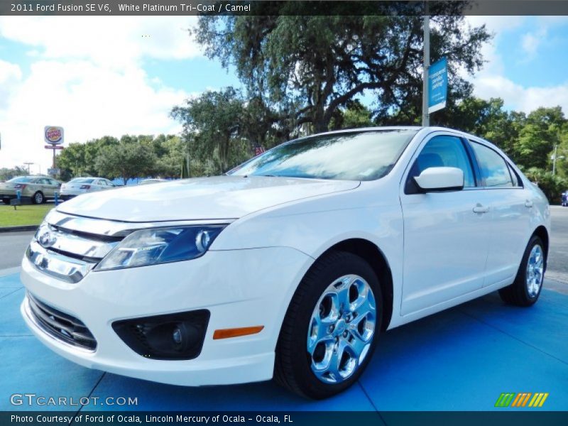 White Platinum Tri-Coat / Camel 2011 Ford Fusion SE V6