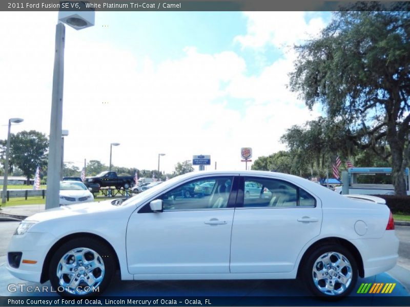 White Platinum Tri-Coat / Camel 2011 Ford Fusion SE V6
