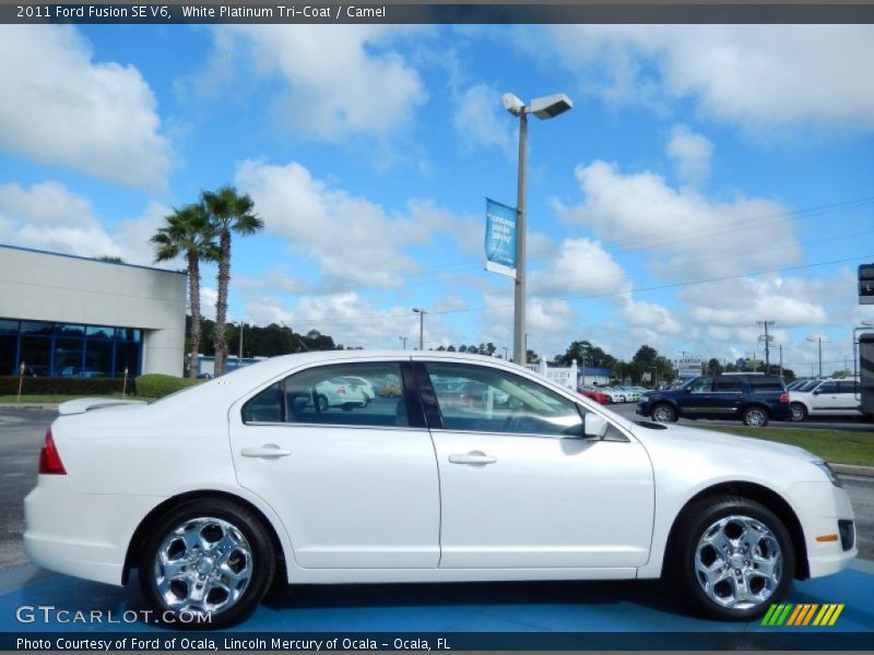 White Platinum Tri-Coat / Camel 2011 Ford Fusion SE V6