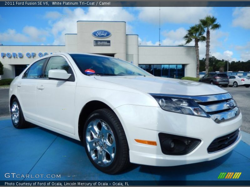White Platinum Tri-Coat / Camel 2011 Ford Fusion SE V6