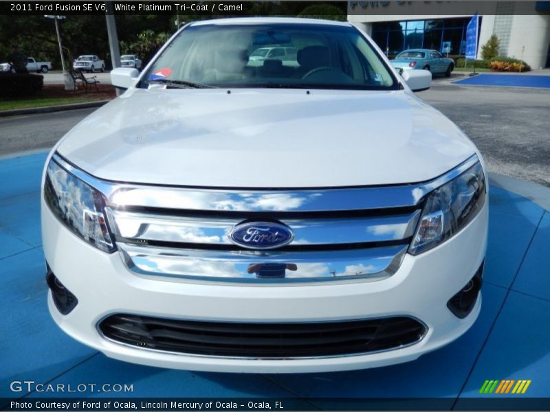 White Platinum Tri-Coat / Camel 2011 Ford Fusion SE V6