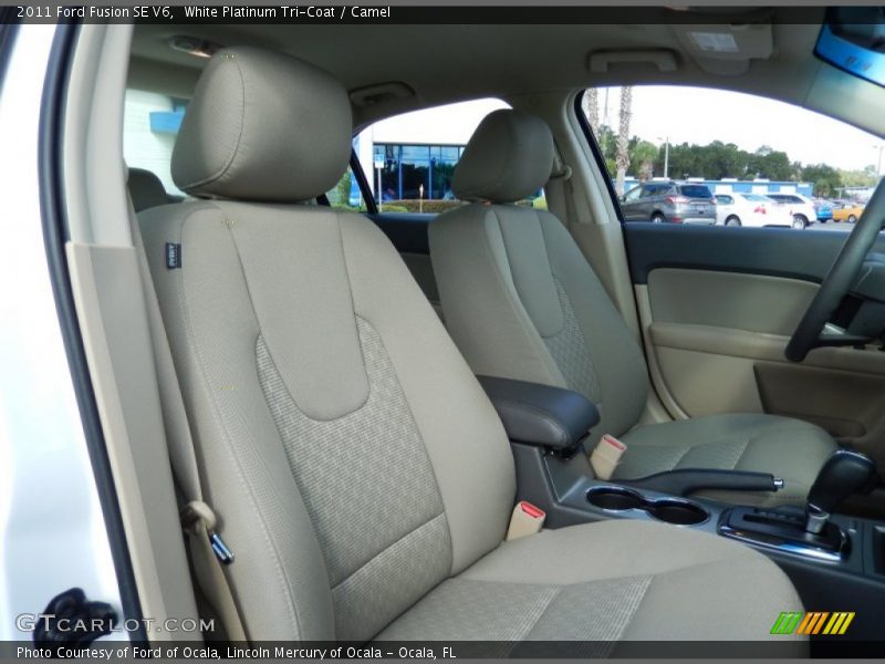 White Platinum Tri-Coat / Camel 2011 Ford Fusion SE V6