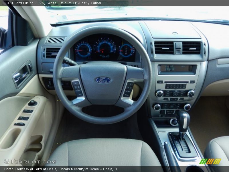 White Platinum Tri-Coat / Camel 2011 Ford Fusion SE V6