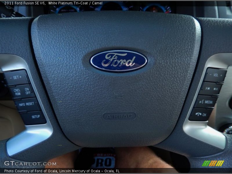 White Platinum Tri-Coat / Camel 2011 Ford Fusion SE V6