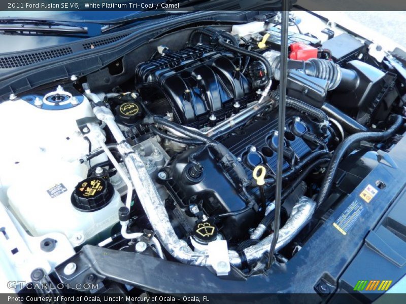 White Platinum Tri-Coat / Camel 2011 Ford Fusion SE V6