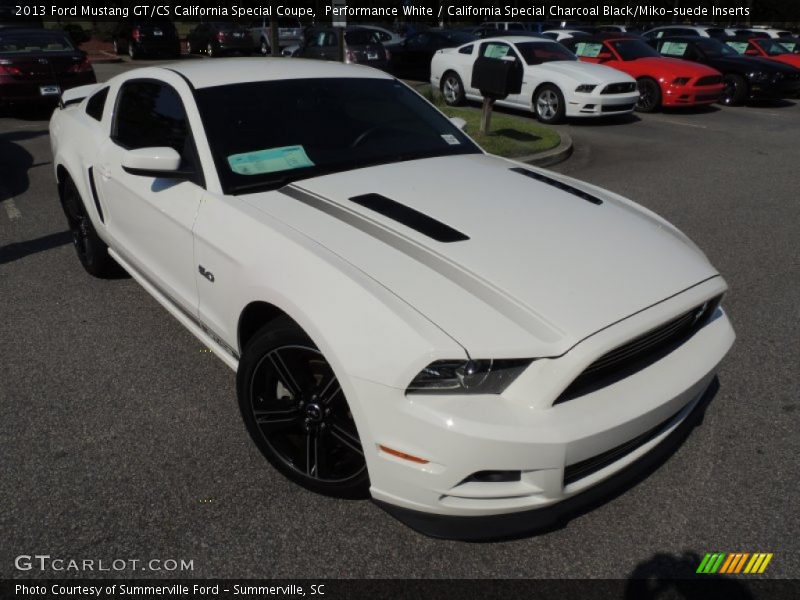 Performance White / California Special Charcoal Black/Miko-suede Inserts 2013 Ford Mustang GT/CS California Special Coupe