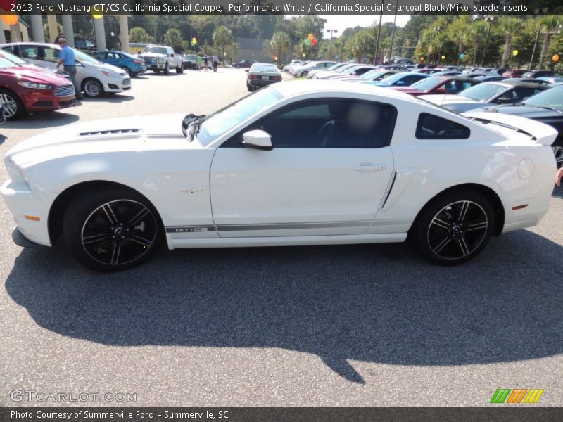 Performance White / California Special Charcoal Black/Miko-suede Inserts 2013 Ford Mustang GT/CS California Special Coupe