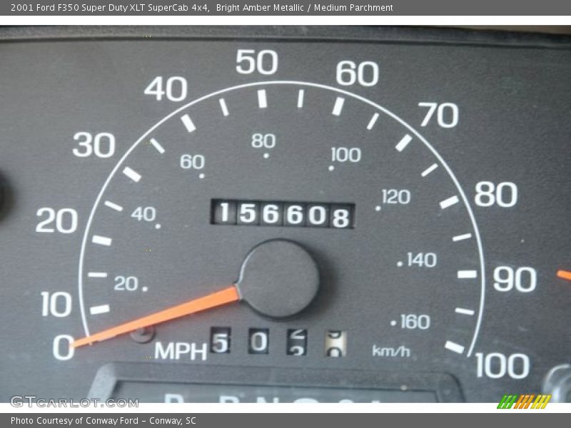 Bright Amber Metallic / Medium Parchment 2001 Ford F350 Super Duty XLT SuperCab 4x4