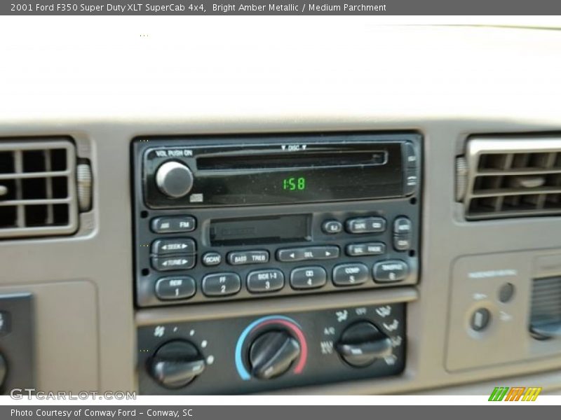 Bright Amber Metallic / Medium Parchment 2001 Ford F350 Super Duty XLT SuperCab 4x4