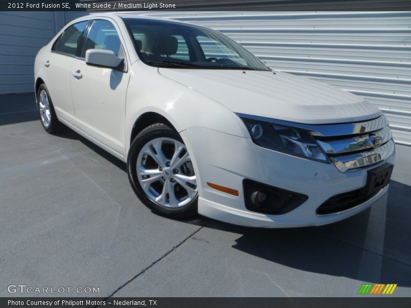 White Suede / Medium Light Stone 2012 Ford Fusion SE
